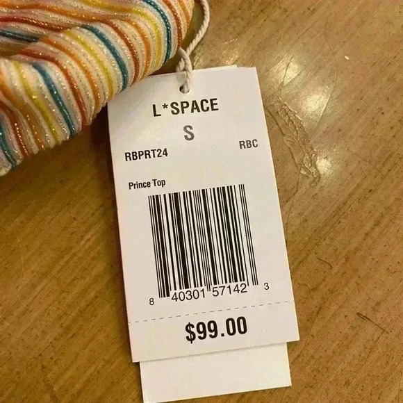 L*Space New Rainbow Shimmer Sports Bralette small - Picture 3 of 11